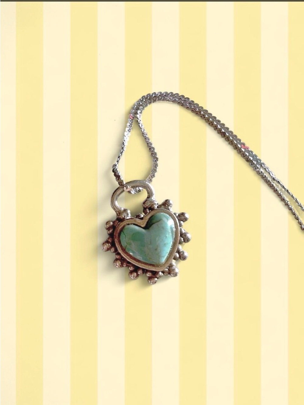 925 Barse Silver Heart Pendant Necklace with Turquoise Stone